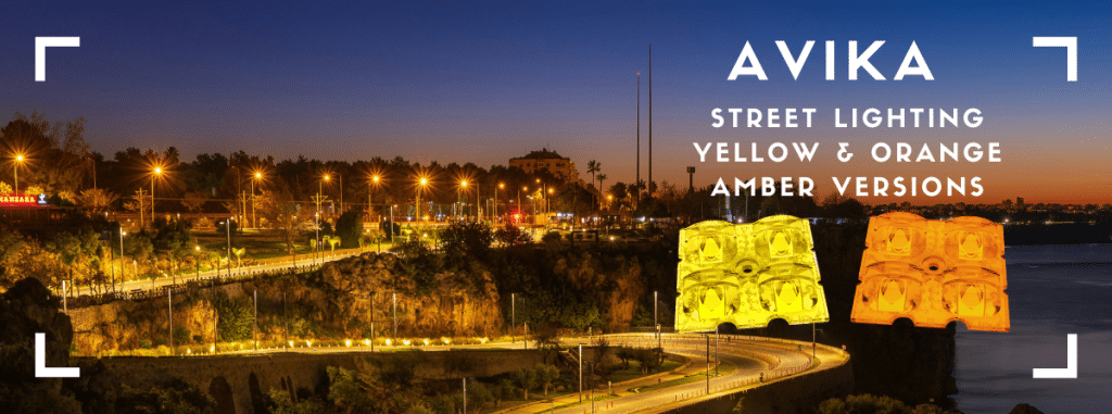 Presentation of yellow and orange amber optics